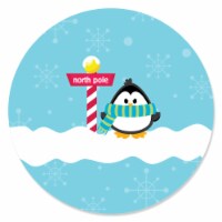 Big Dot of Happiness Holly Jolly Penguin - Holiday and Christmas Circle Sticker Labels 24 Ct