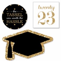 Big Dot of Happiness Gold Tassel Worth The Hassle - DIY Shaped 2023 Grad Party Cut-Outs 24 Ct