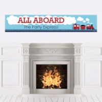 Big Dot of Happiness Railroad Party Crossing - Steam Train Happy Birthday Decor Party Banner