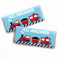 Big Dot of Happiness Railroad Party Crossing - Candy Bar Wrapper Party Favors - 24 Ct