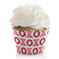 Big Dot of Happiness Conversation Hearts - Valentine's Day Party Decor Cupcake Wrappers 12 Ct