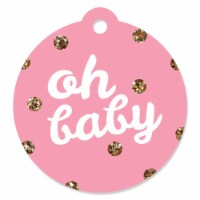 Big Dot of Happiness Hello Little One Pink & Gold Girl Baby Shower Party Favor Gift Tag 20 Ct