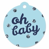 Big Dot of Happiness Hello Little One - Blue & Silver - Boy Baby Shower Favor Gift Tags 20 Ct