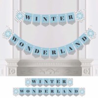 Big Dot of Happiness Winter Wonderland - Holiday Party Bunting Banner - Snowflake Party Decor