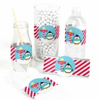 Big Dot of Happiness Holly Jolly Penguin - Christmas Party DIY Wrapper Favor & Décor - 15 Ct
