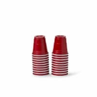 20 Pack Shot Glasses - 1.5 oz Acrylic Party Cup - Red Plastic Shot Glass