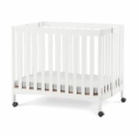 Foundations F60001.46 London Mini Folding Crib - Matte White, 32.125 x 25.625 x 39.75 in.