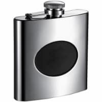 Visol VF1309 Visol Romare Polished Flask with Recessed Black Engraving Plate - 6 oz