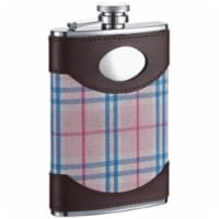 Visol VF1277 Lola Pink Plaid Hip Flask - 8 oz
