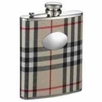Visol VF1305 Gabriella Plaid Wrapped Stainless Steel 8oz Liquor Hip Flask