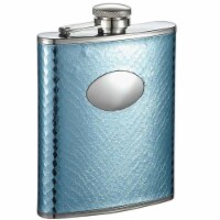 Visol VF1324 Visol Cielo Blue Snakeskin Stainless Steel Hip Flask - 6 oz