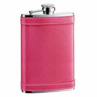Visol VF2054 Alexis 8oz Hot Pink Leather Stainless Steel Hip Flask