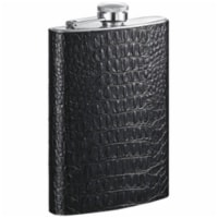 Visol VFD007 Ezra Black Leather Flask - 8 oz