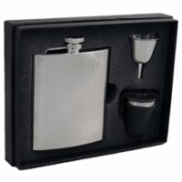 Visol VSET27-1163 Duo Two-Tone 8 oz Deluxe Flask Gift Set