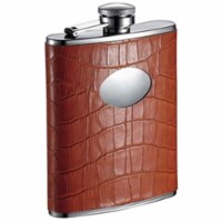 Visol VF1326 Brooke 6-ounce Orange Crocodile Pattern Flask