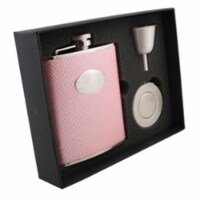 Visol VSET32-1206 Rosalyn Light Pink Snakeskin Design 6 oz Stellar Flask Gift Set
