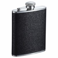 Visol VF1261NP Stardust Black Glitter Liquor Flask - 6 oz