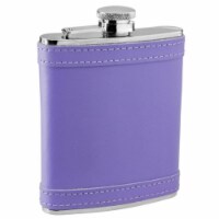 Visol VF1197NP Lave Lavender Leather Stainless Steel Liquor Flask - 6 oz