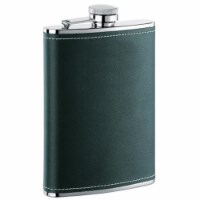 Visol VF1117NP Eclipse Black Leather Liquor Flask - 6 oz
