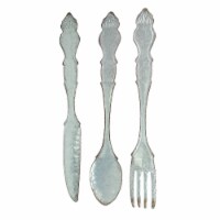 Extra Large Galvanized Metal Fork Spoon Knife Farmhouse Kitchen Decor Wall Hanging Set