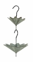 Galvanized Metal Umbrella Hanging Planter Flower Holders 2 Piece Set