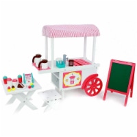 Playtime by Eimmie Café Cart with Accessories Playset Wood Furniture for 14 to 18 Inch Dolls