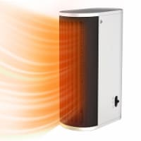 Geek Heat 2 Way Slim Oscillating Desktop Fan Personal Mini Space Heater, White