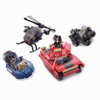 Sluban Kids SLU08629 Police Tank Chase, SWAT Police Car, Boat Hoovercraft Building Blocks 460