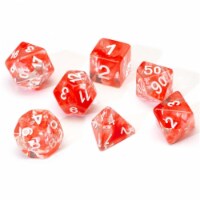 Sirius Dice SDZ000109 7 Piece Transparent Cloud Dice Set - Red & White