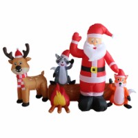 A Holiday Company 8 Ft Wide Inflatable Santa & Forest Friends Holiday Decoration