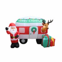 A Holiday Company 8 Ft Wide Inflatable Christmas Santa Camper Lawn Decoration
