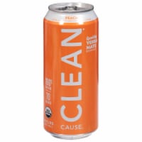 Clean Cause® Peach Sparkling Yerba Mate Energy Drink Perspective: Main