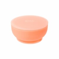 Olababy 100% Silicone Suction Bowl with Lid for Independent Feeding Baby and Toddler(Coral) Perspective: Main