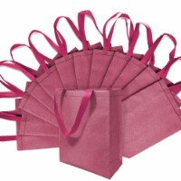 Large Red Gift Bags with Handles, Reusable Tote, Glitter Metallic Bling Shimmer