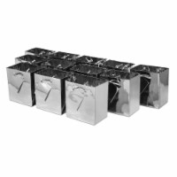 4x2.75x4.5” 12 . Extra Small Metallic Silver Paper Gift Bags with Metallic Handles
