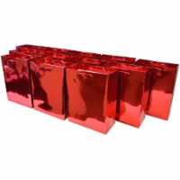 Red Foil Gift bags with Handles, Designer Solid Red Paper Gift Wrap Bags