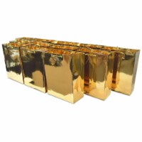 Gold Foil Gift bags with Handles, Designer Solid Gold Paper Gift Wrap Bag