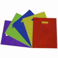 Prime Line Packaging Multi Plastic Bags with Handles Assorted Neon Colorful Bags 100 Pk 12x15