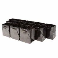Extra Small Black Hologram Gift bags with Handles, Designer Solid Black Paper Gift Wrap Bags