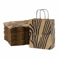 Prime Line Packaging Brown Paper Bags with Handles Animal Prints Cheetah Bulk 100 Pk – 8x4x10