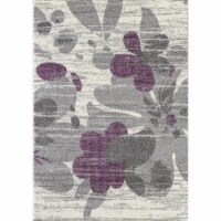 Lbaiet LP964G57 5 x 7 ft. Lapland Collection Power Loom Machine Made Amy Grey Floral Rectangl