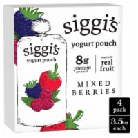 siggi’s Mixed Berries Reduced Fat Yogurt Pouches, 3.5 oz, 4 ct Pack Perspective: Main