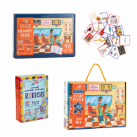 Little Likes Kids Barbershop 48 Piece First Puzzle Memory Game ABC Flash Cards Bundle 3-Pack