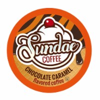 Sundae Ice Cream Flavored Coffee Pods, Keurig compatible, Chocolate Caramel, 48 Count
