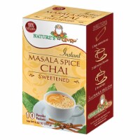 Natures Guru 235590 Instant Masala Spice Sweetened Chai Tea Drink Mix - 10 Packets