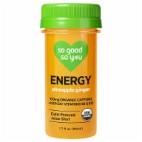 So Good So You® Pineapple Ginger Energy Drink Shot Bottle Perspective: Main