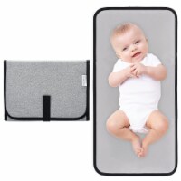 Baby Portable Changing Pad, Diaper Bag, Travel Mat Station, Compact, Solid Grey