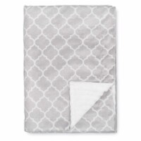 Baby Blanket Soft Minky Swaddle Cuddle Reversible Unisex by Comfy Cubs (Grey Pattern)