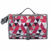 Baby Portable Changing Pad, Diaper Bag, Travel Mat Station, Large, Red Pattern