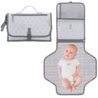 Baby Portable Changing Pad, Diaper Bag, Travel Mat Station, Large, Grey Pattern